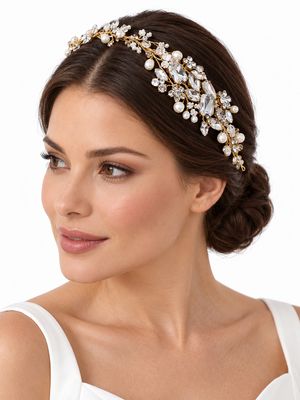 GOLDEN PEARL VINE HEADPIECE