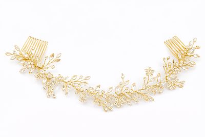 Headpiece de Novia Plateado con Cristales en Diseño Botánico