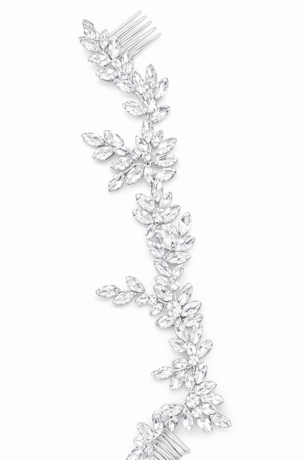 Tocado Plateado Moldeable con Cristales