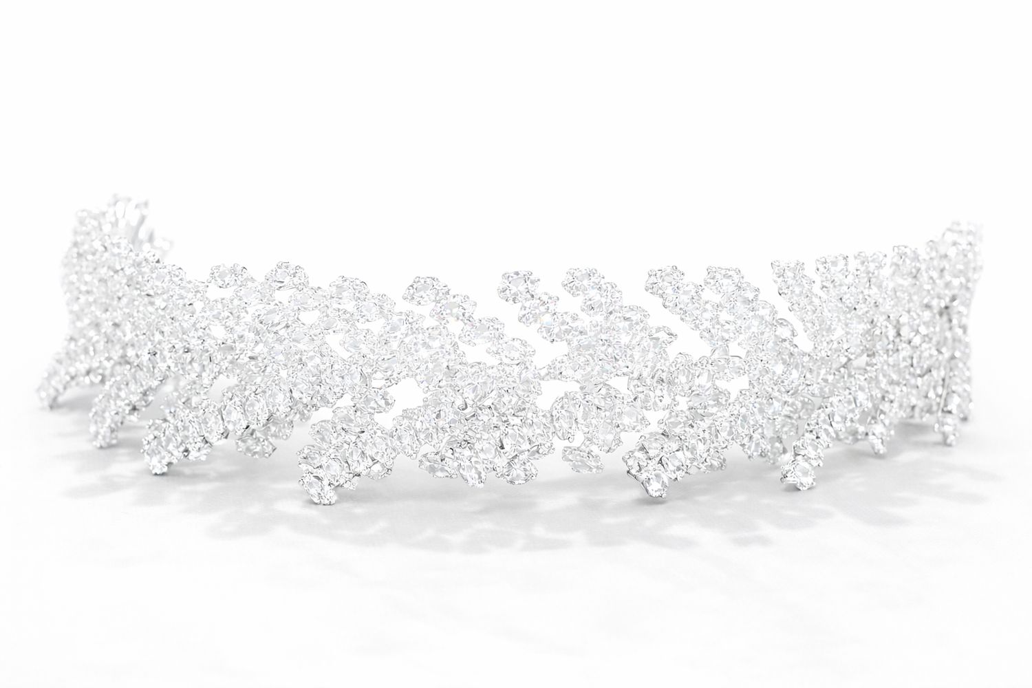 Headpiece de Novia Fern en Rodio con Cristales