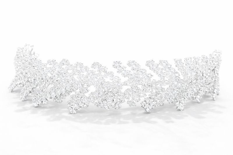 Headpiece de Novia Fern en Rodio con Cristales