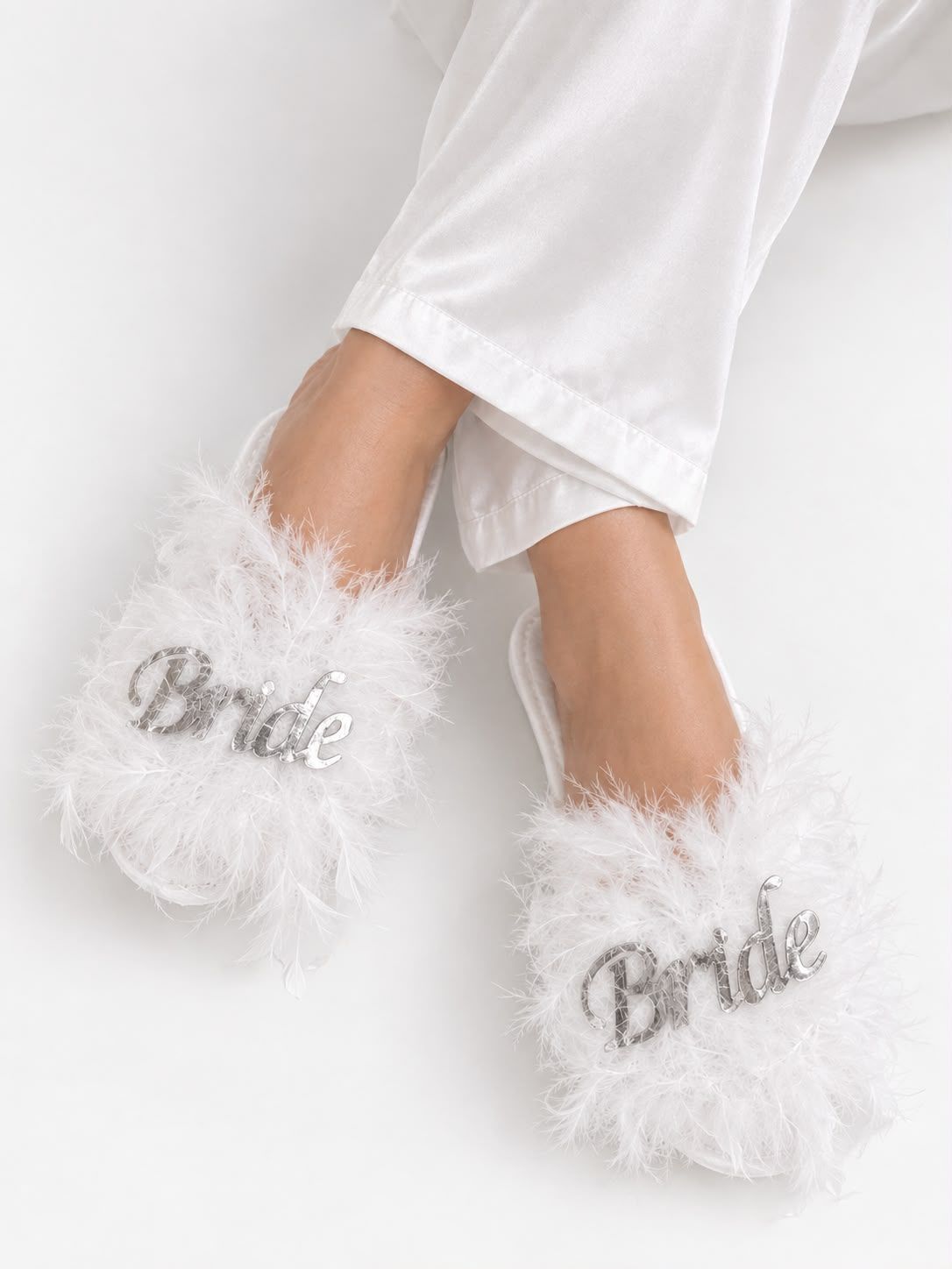 BRIDAL SLIPPERS SILVER