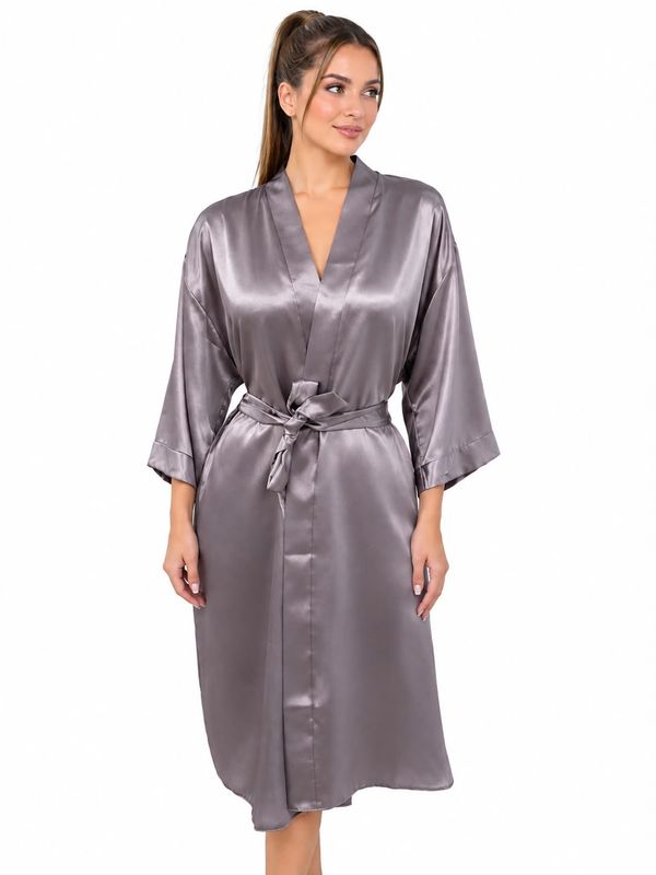 SILVER DARK SATIN ROBE