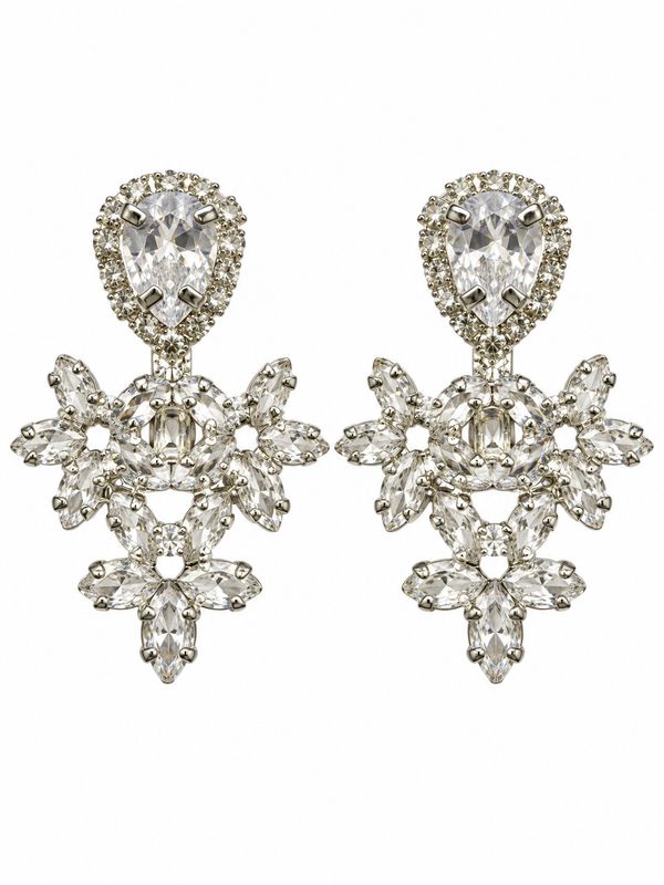 CRYSTAL FLORAL CHANDELIER EARRINGS