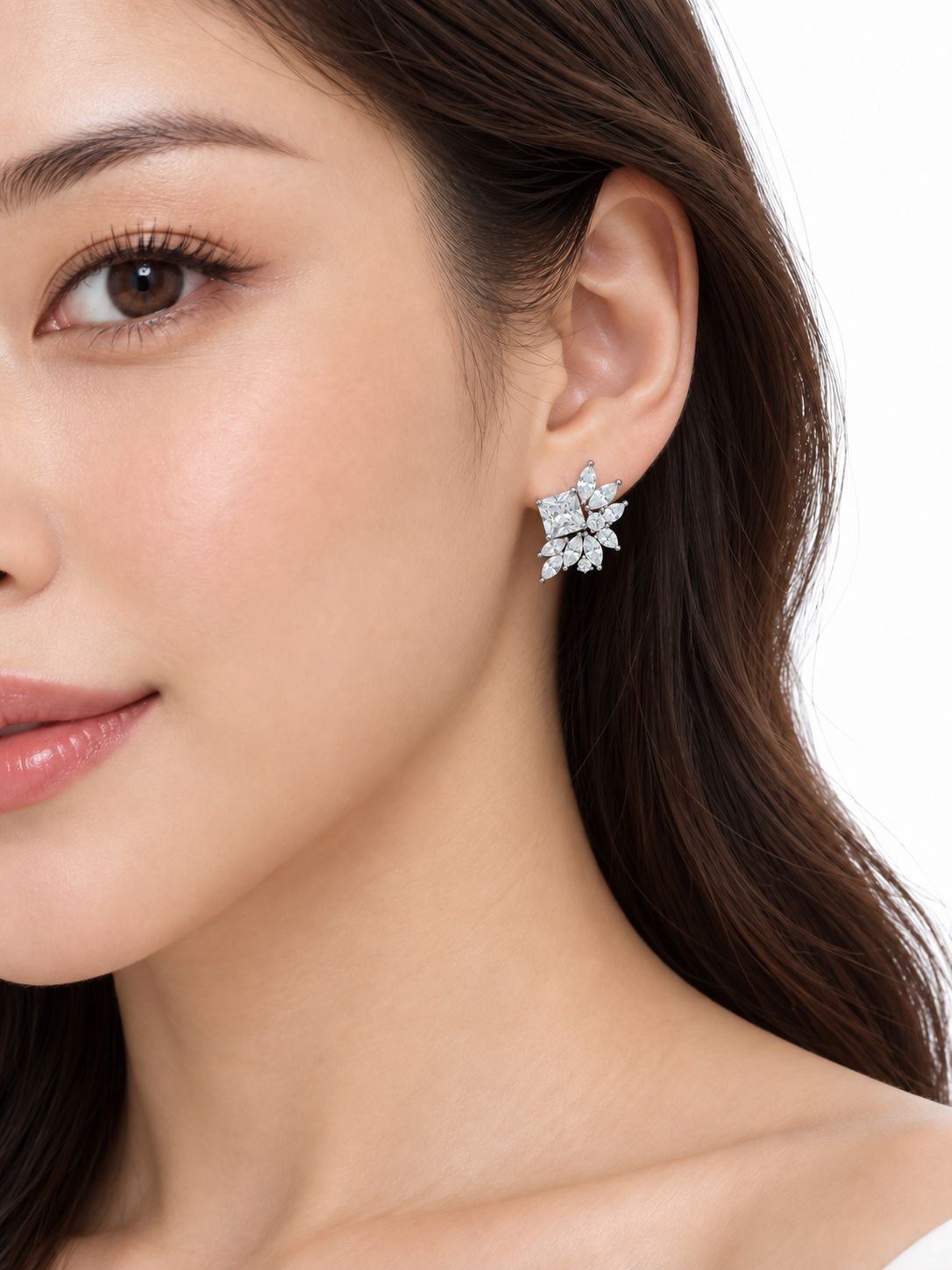PRINCESS CUT CRYSTAL EARRINGS