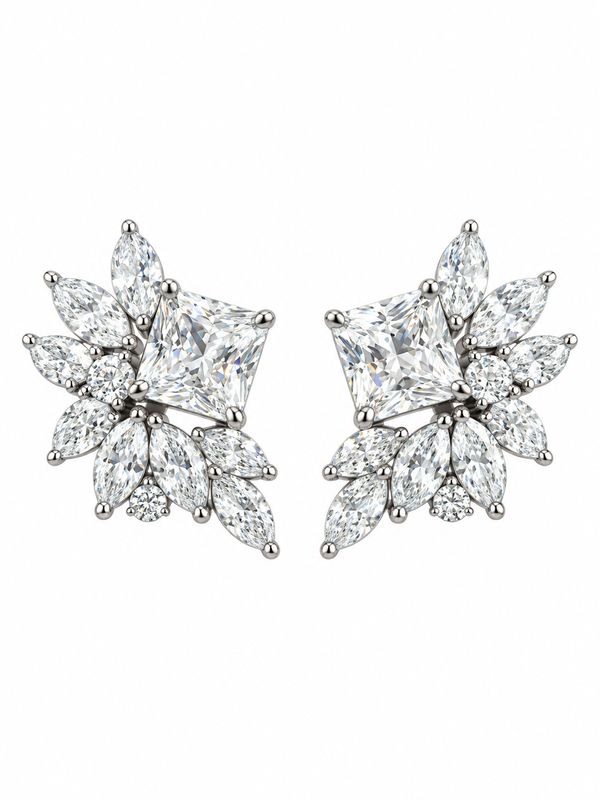 PRINCESS CUT CRYSTAL EARRINGS
