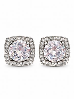 CUSHION HALO STUD EARRINGS