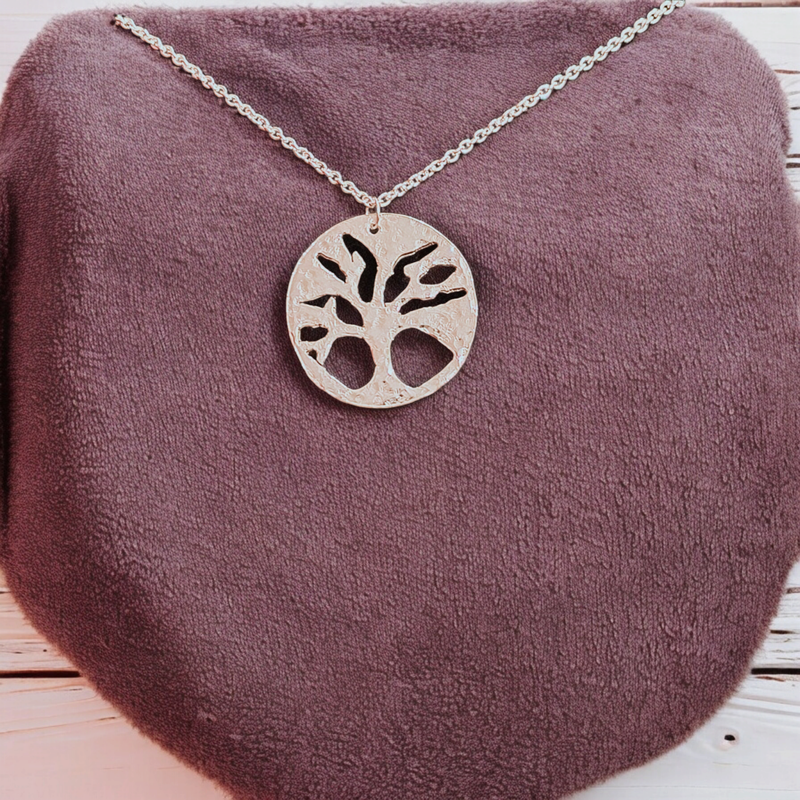 Sterling Silver Textured Tree of Life Pendant
