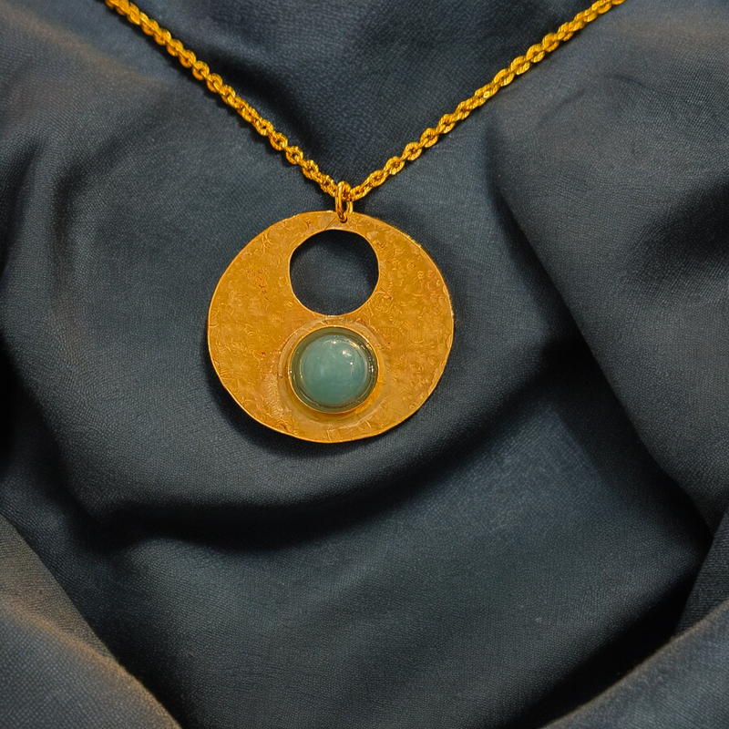 Textured Celtic Orb with Blue Agate Stone