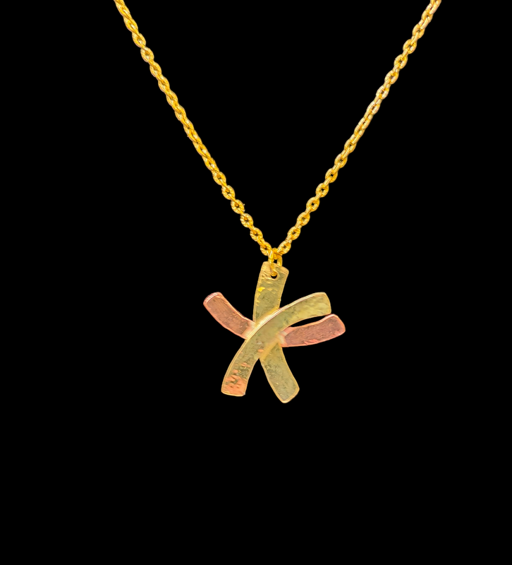 Abstract Brass and Copper Pendant