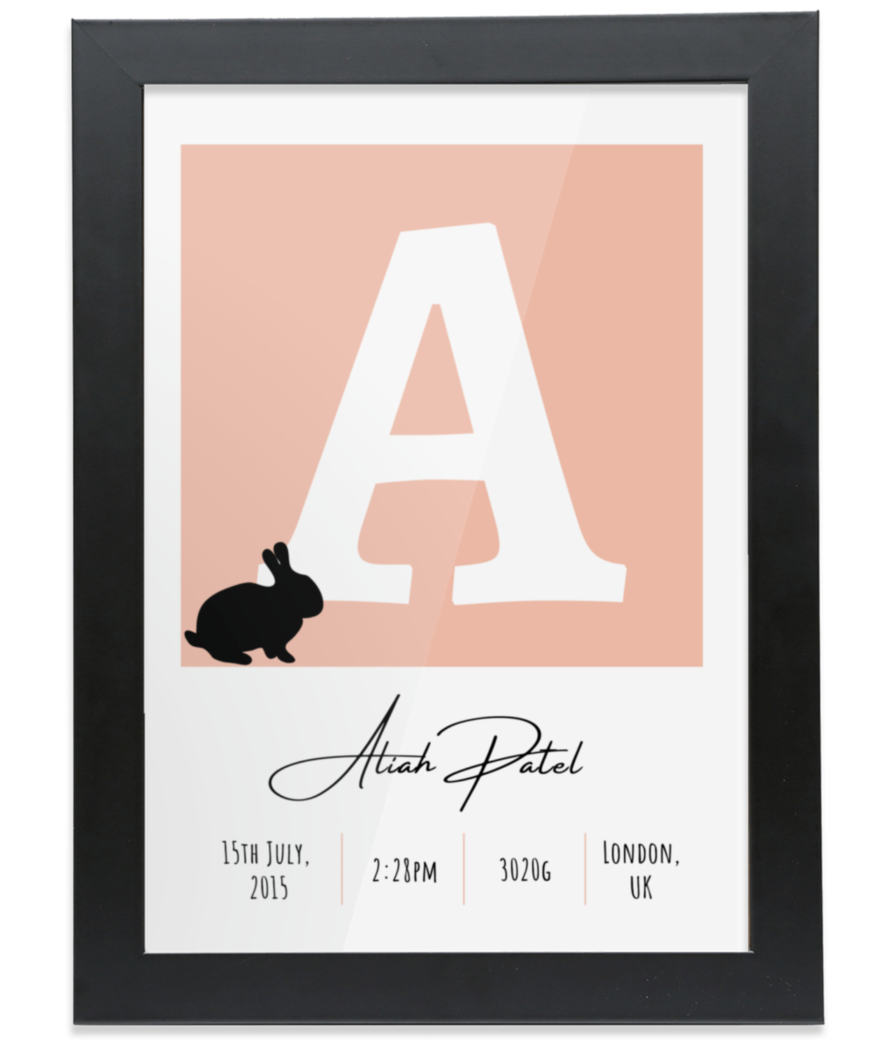 Bunny Pastel name print- Lustre Art Print