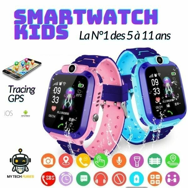Smartwatch / Montre Connectée KIDS pour Enfants avec tracing GPS (iOS/Android)