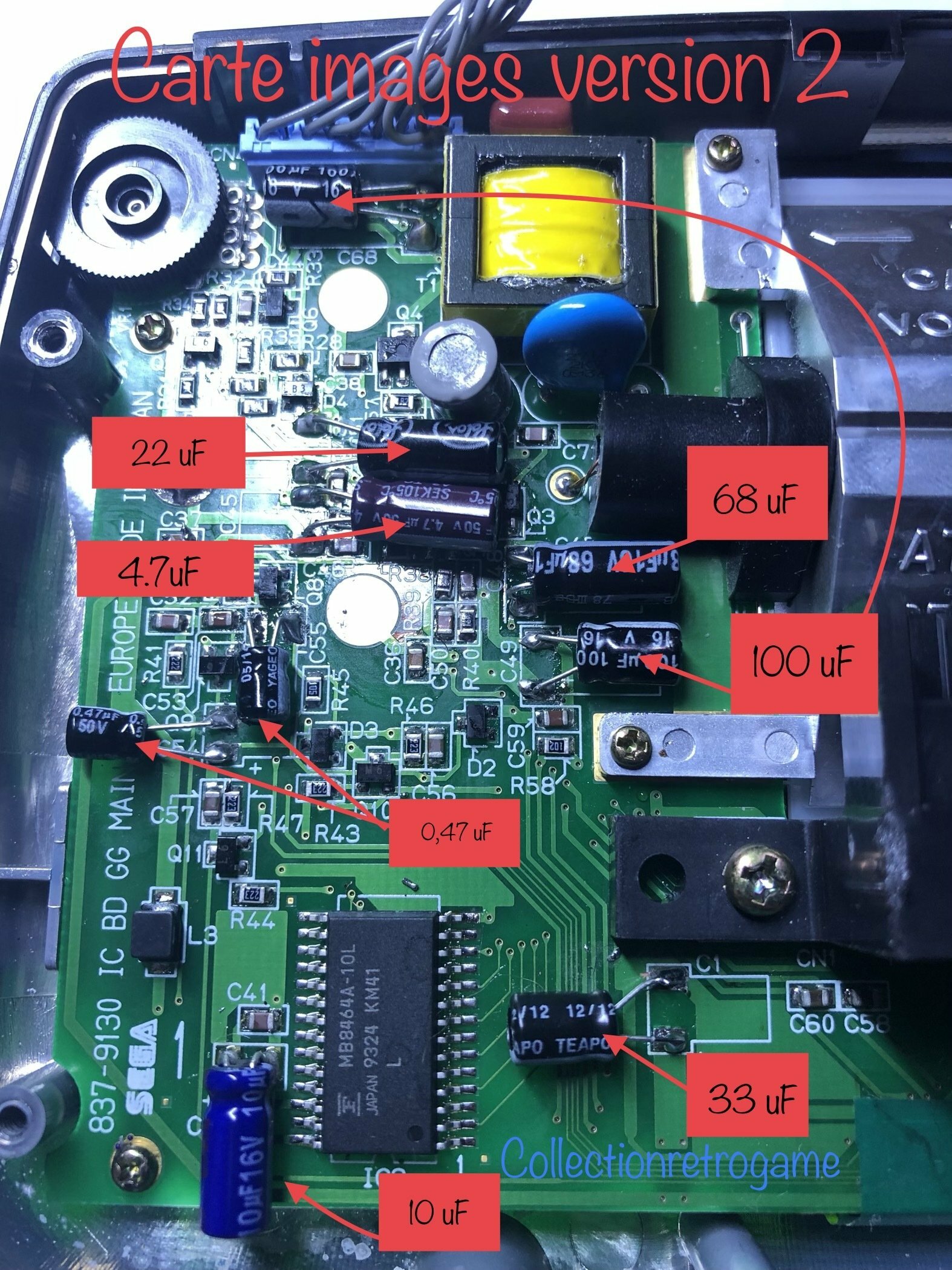 Kit Réparation Condensateur-game Gear-Image&son