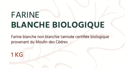 Farine blanche du Moulin des Cèdres (1Kg)