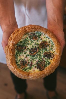 Tarte salée lardons et champignons