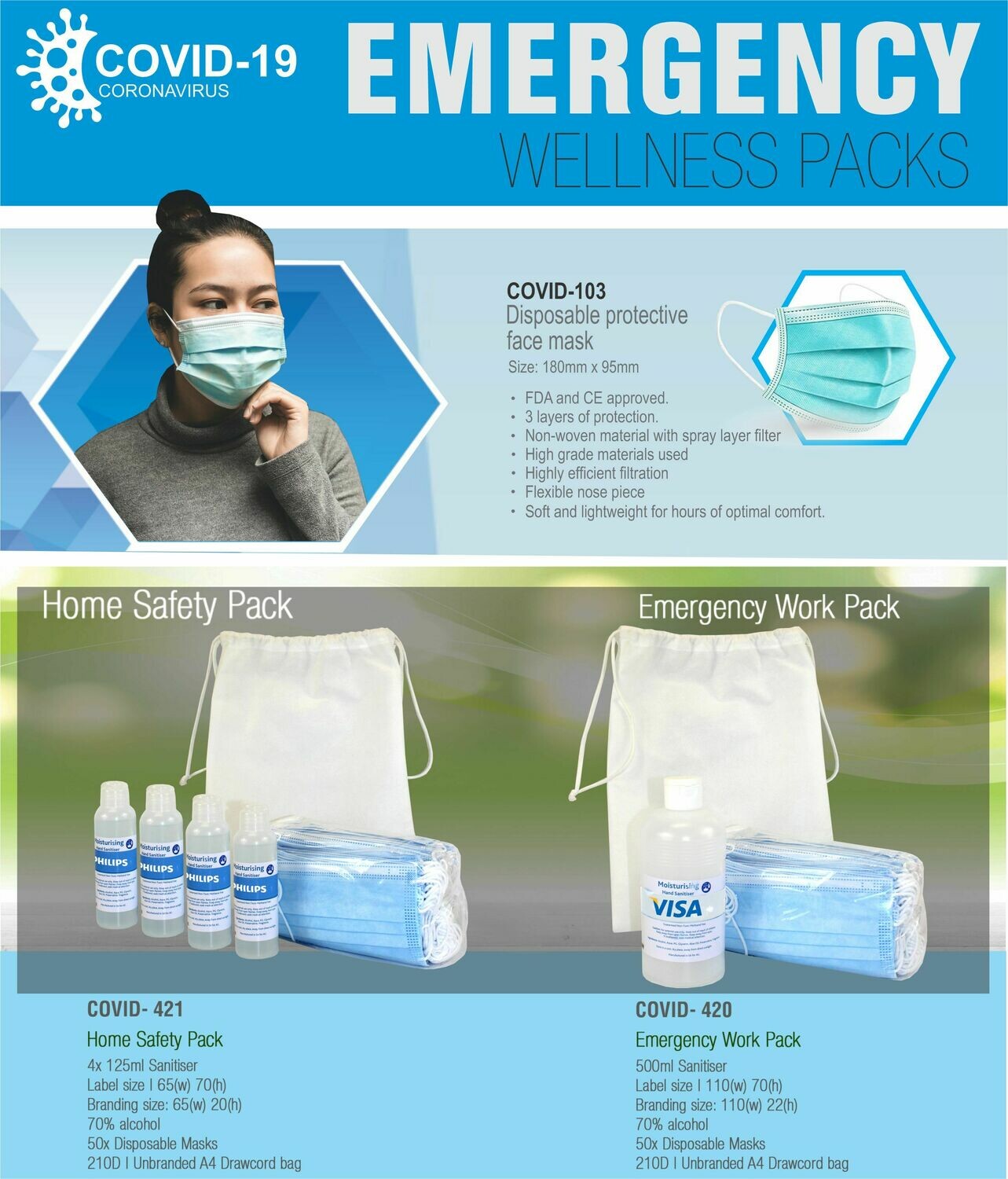 Disposable protective face mask FDA+CE Certificate