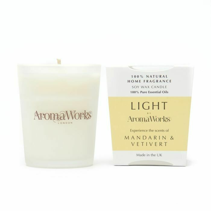 AromaWorks Light Range Mandarin & Vetivert Candle 10cl Small