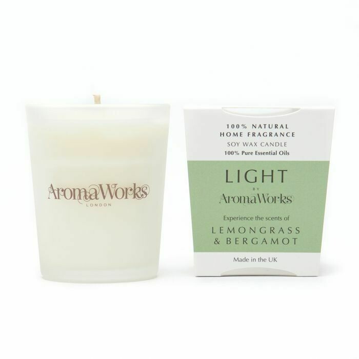 AromaWorks Light Range Lemongrass & Bergamot Candle 10cl Small
