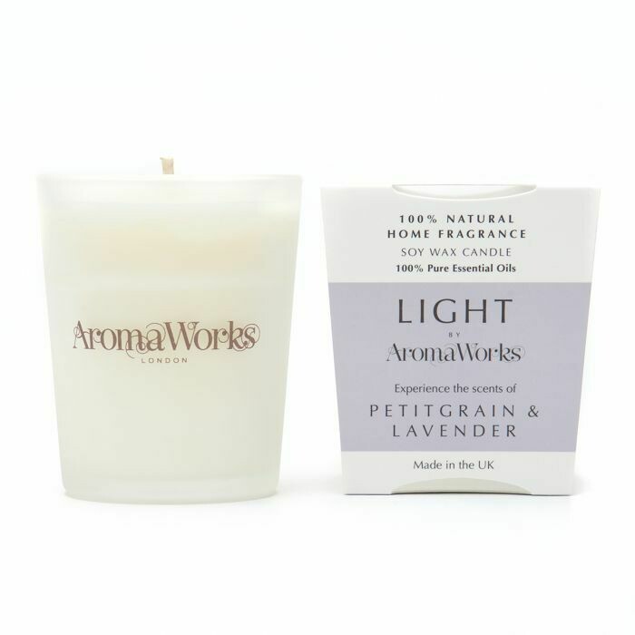 AromaWorks Light Range Petitgrain & Lavender Candle 10cl Small