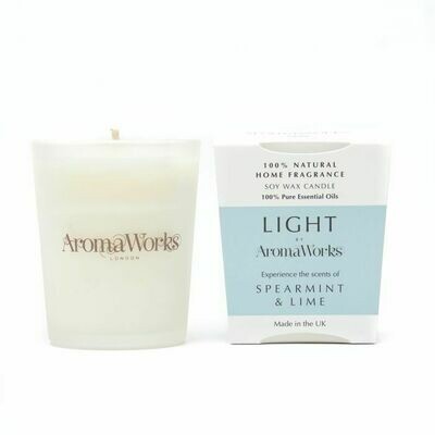 AromaWorks Light Range Spearmint & Lime Candle 10cl Small