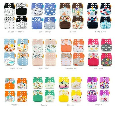 Pocket Cloth Diapers (4 pieces + 4 inserts)