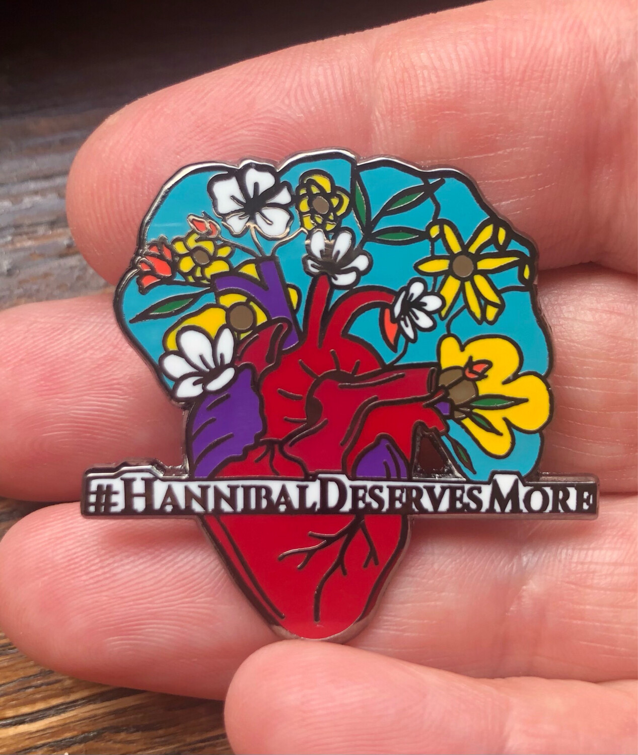 #HannibalDeservesMore Fandom Hashtag Black Metallic Hard Enamel Pin