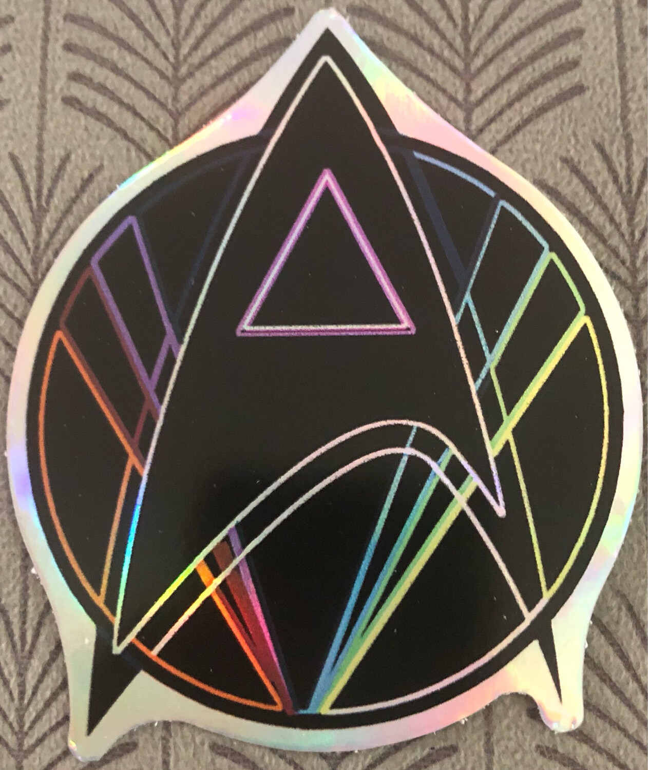 Pink Triangle Queer Star Trek Holographic 3” Sticker