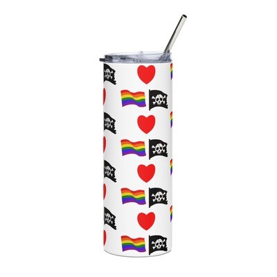 Gay Pirate Love Emojis Stainless steel tumbler