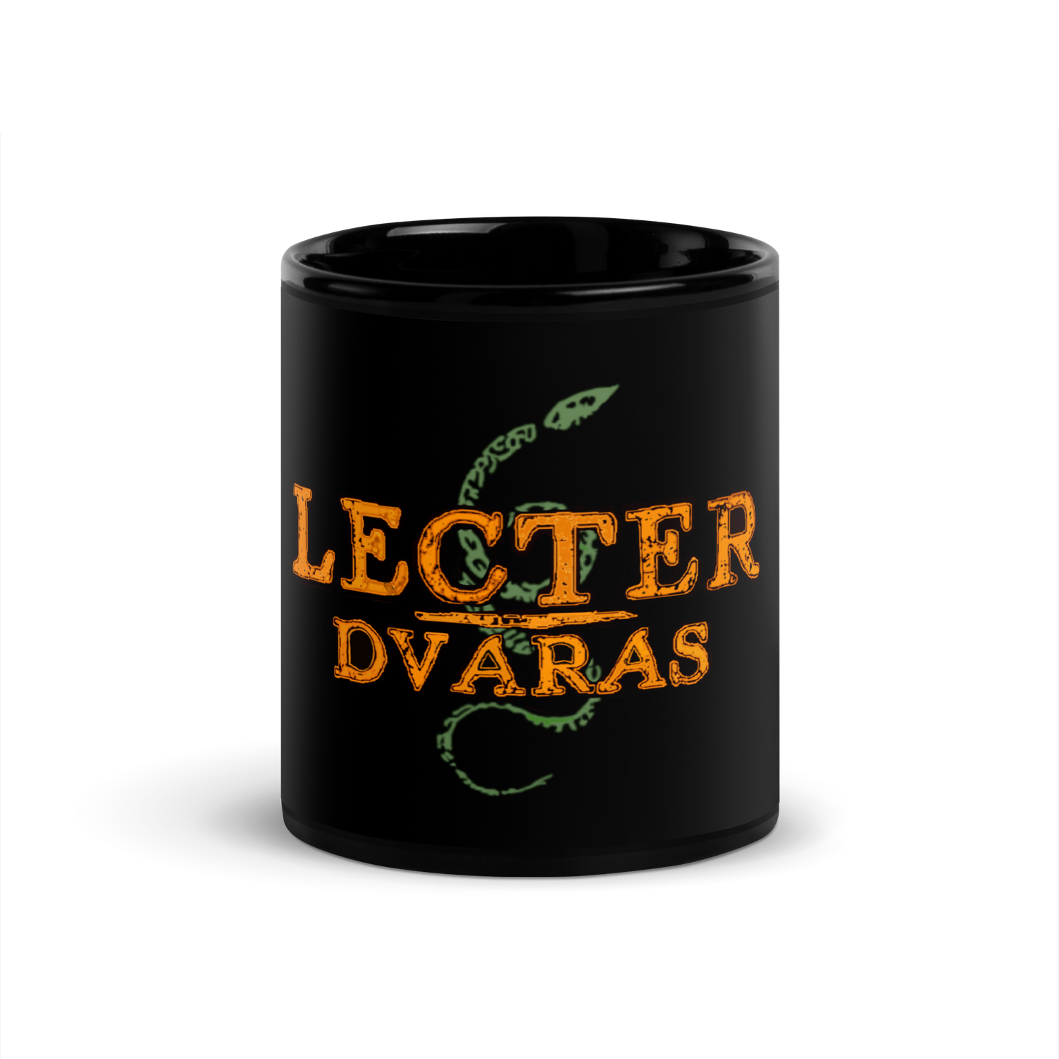 LECTER DVARAS Simple Logo Black Glossy Mug