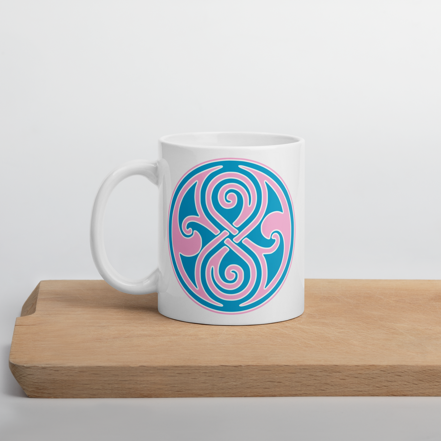 Trans Pride Seal of Rassilon Doctor Who 11 oz White glossy mug