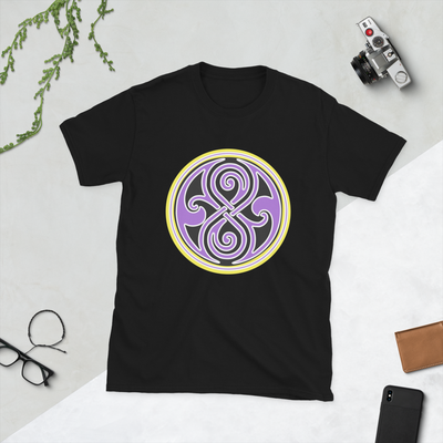 Nonbinary Pride Seal of Rassilon Doctor Who Short-Sleeve Unisex T-Shirt