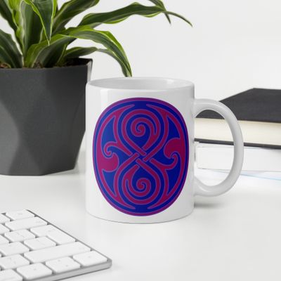 Bi Pride Seal of Rassilon Doctor Who 11 oz White glossy mug
