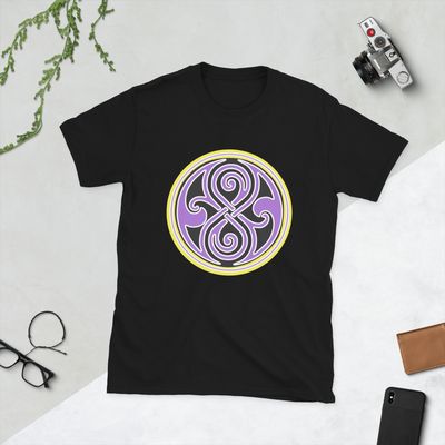 Nonbinary Pride Seal of Rassilon Doctor Who Short-Sleeve Unisex T-Shirt