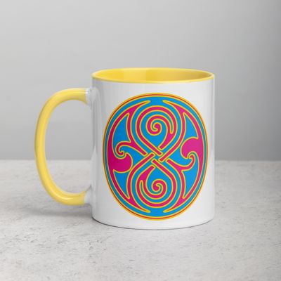 Seal of Rassilon Pan Pride Doctor Who 11oz Mug with Yellow Inside