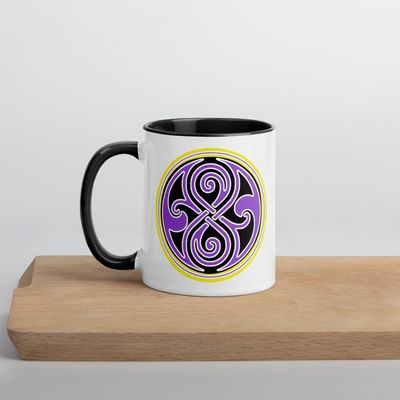 Seal of Rassilon Nonbinary Pride 11oz Mug with Black Inside
