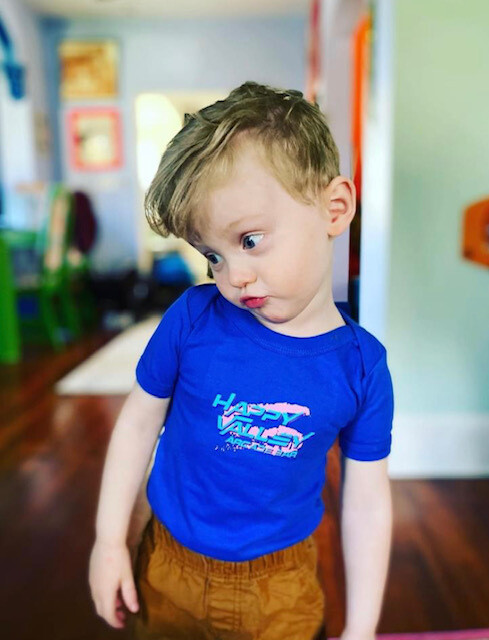 80&#39;s Logo Baby Onesie - Blue