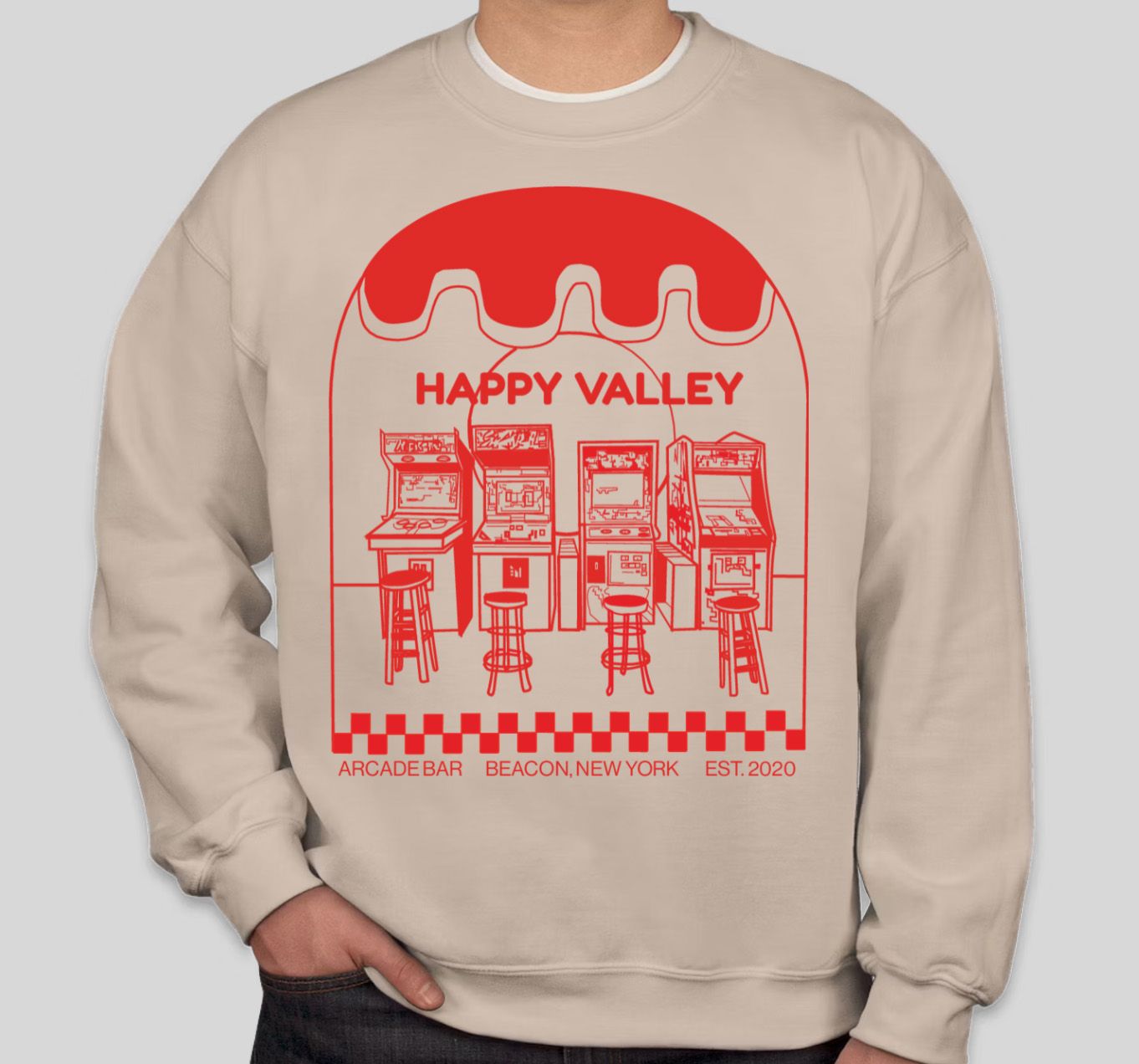 Red Slime Crewneck on Sand