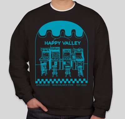 Turquoise Slime Crewneck on Black