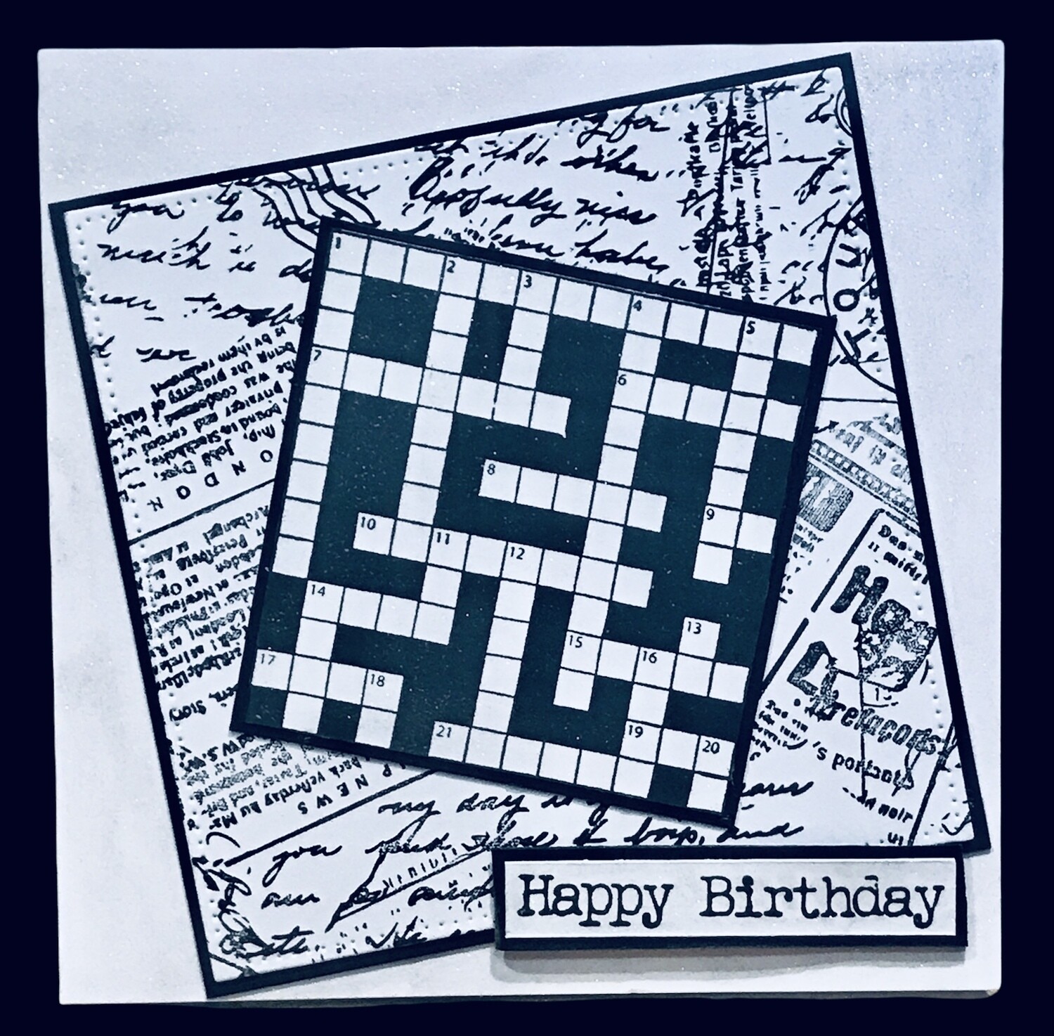 BIRTHDAY/ CROSSWORD_B&W