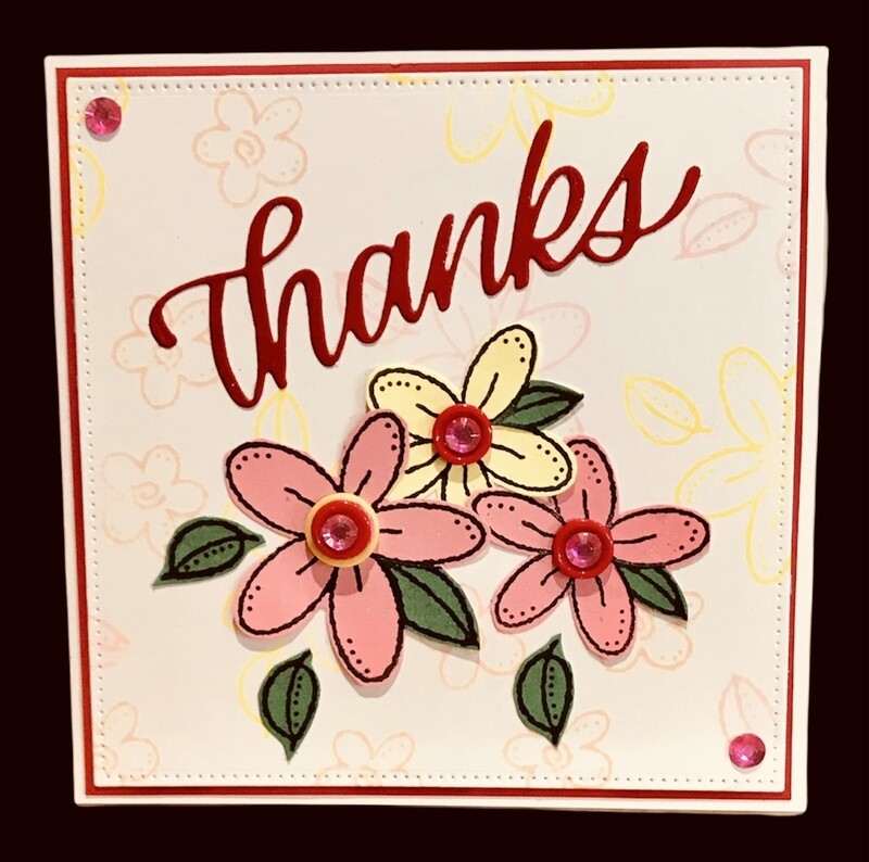 THANKS/ BUTTON FLORAL