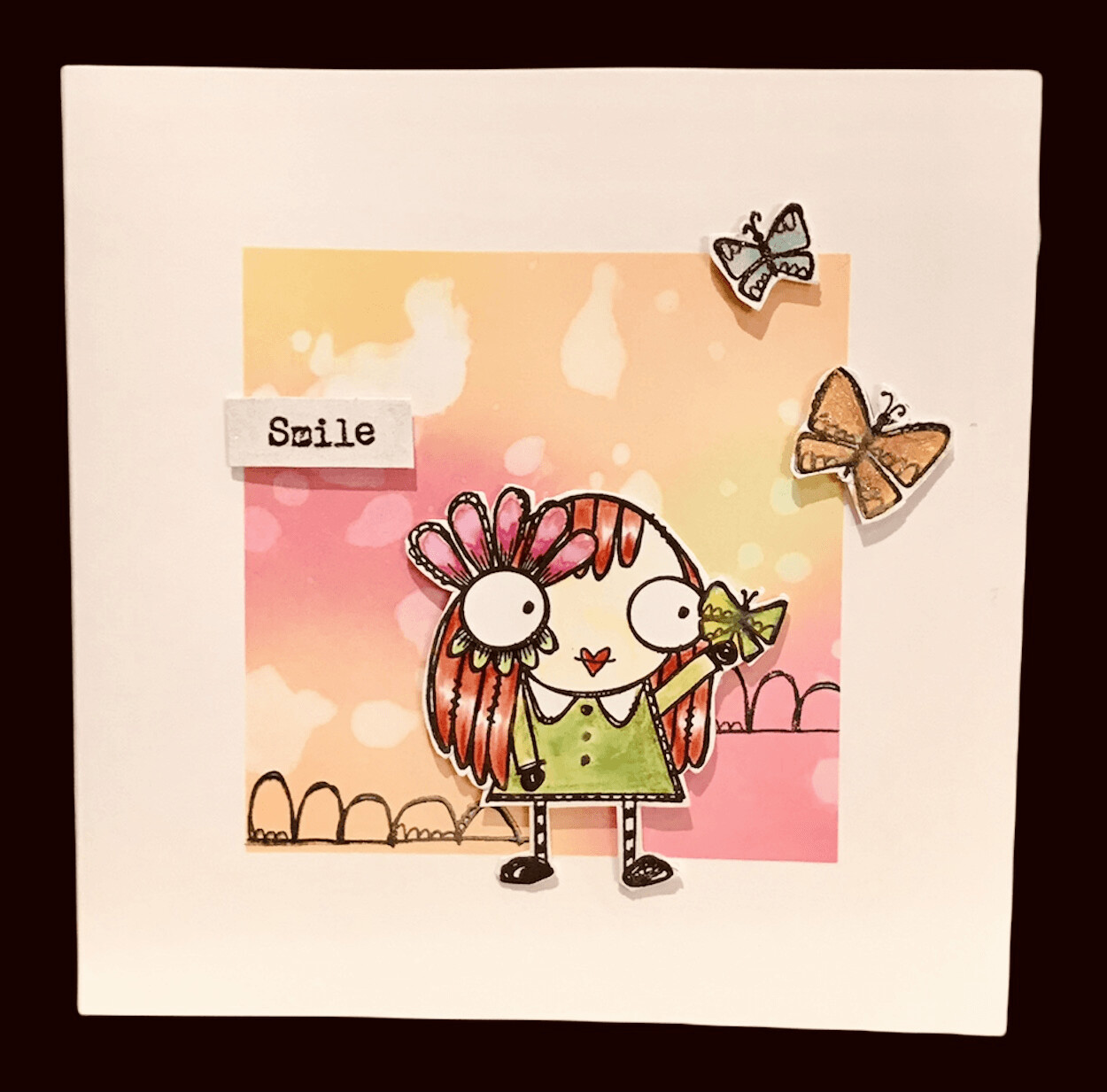 SMILE/ GIRL & BUTTERFLIES
