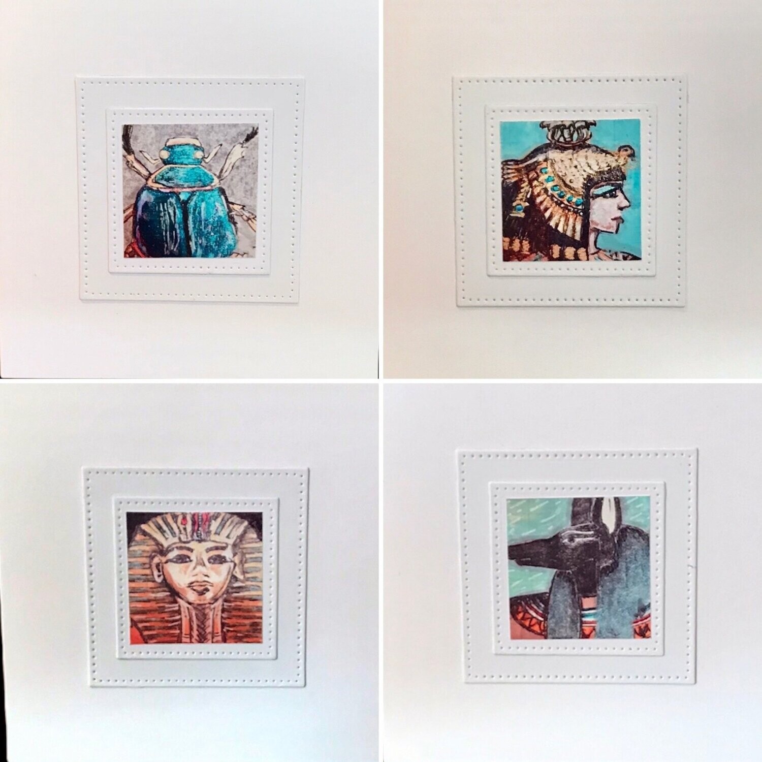 NOTECARDS/ EGYPT Pack of 4 assorted
