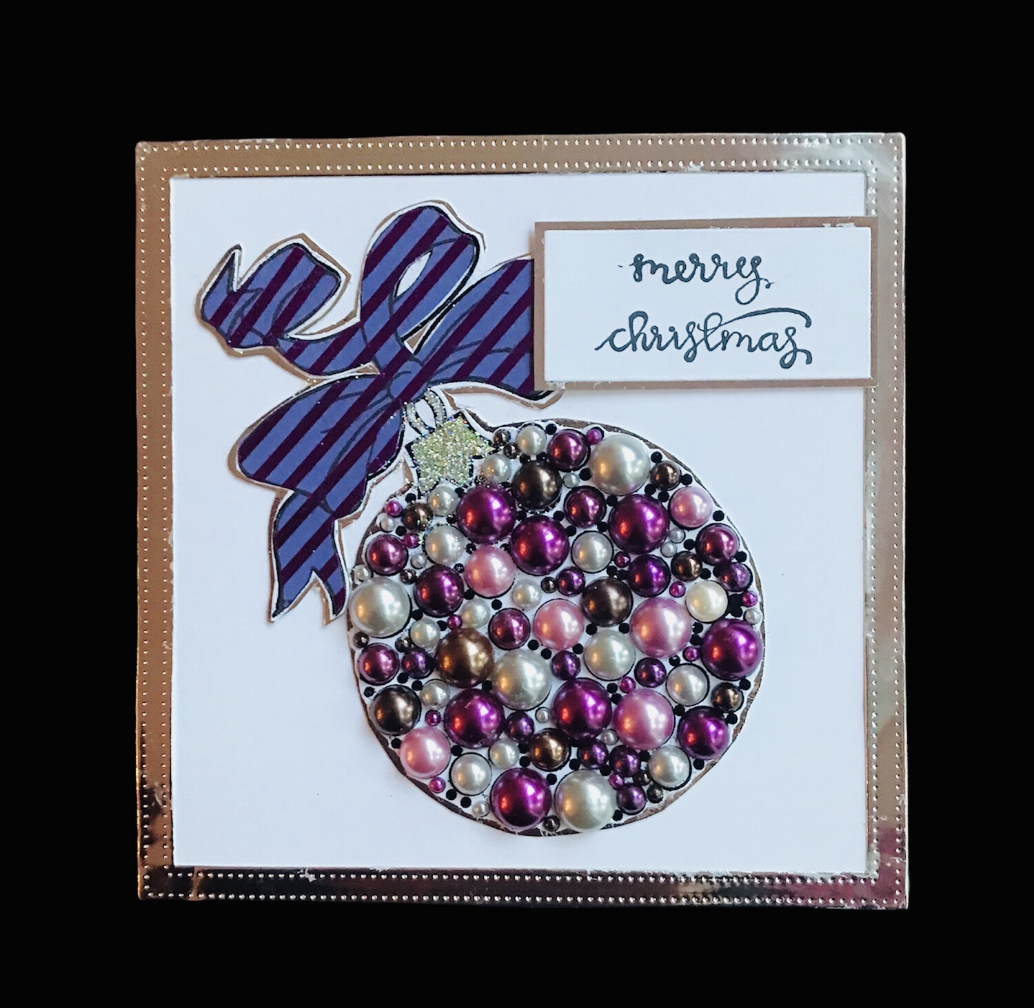 XMAS BAUBLE/ BEADED_PURPLE