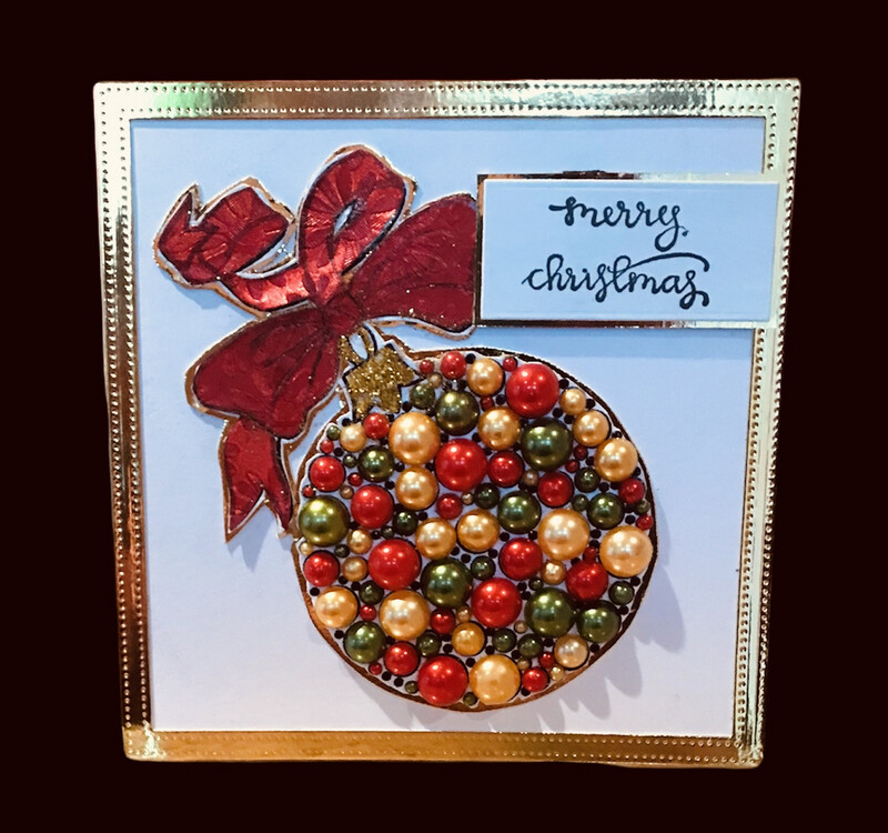 XMAS BAUBLE/ BEADED_RED