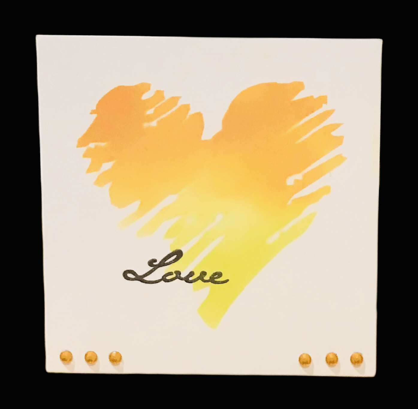 LOVE/ DISTRESSED HEART_ORANGE & GREEN