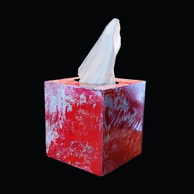 TISSUE CUBE COVER - DISTRESSED EFFECT