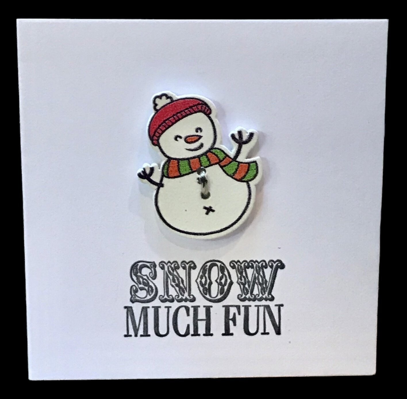 BUTTON CARD - SNOWMAN