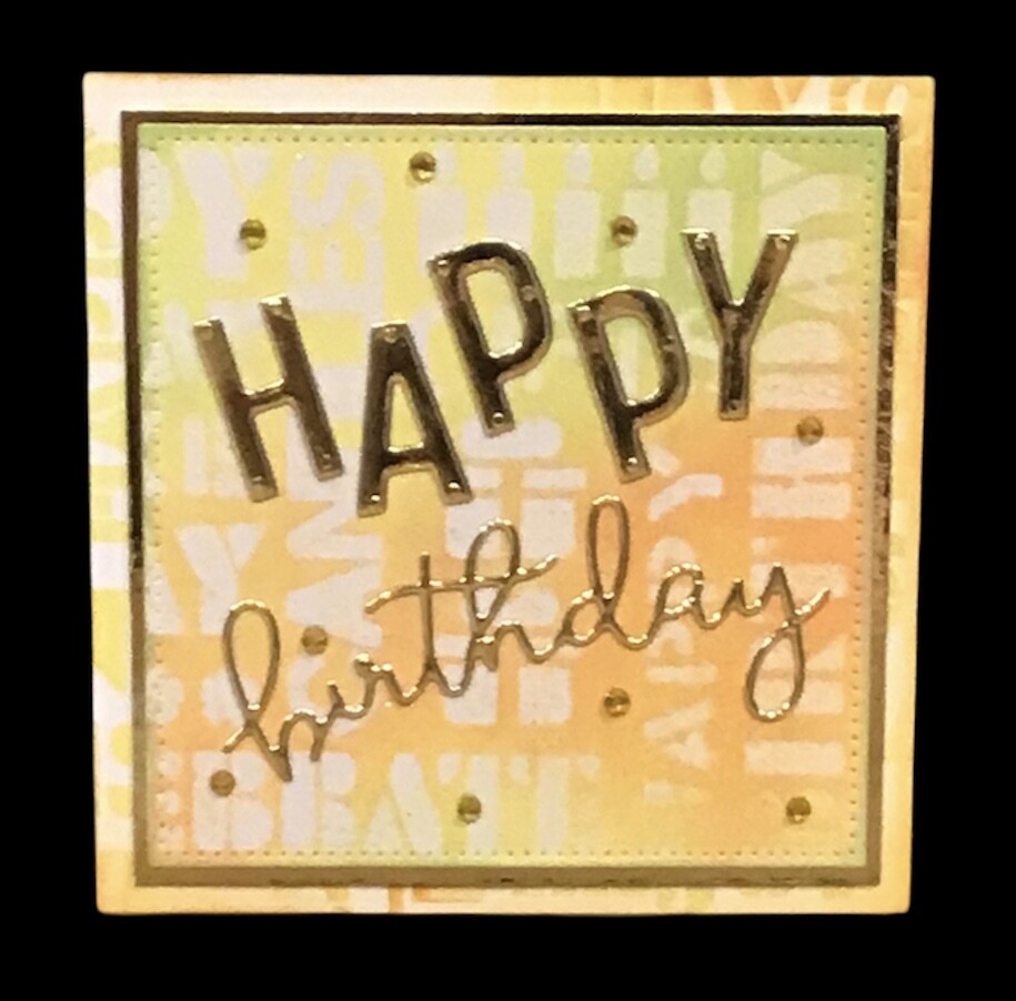 BIRTHDAY/ GOLD LETTERING