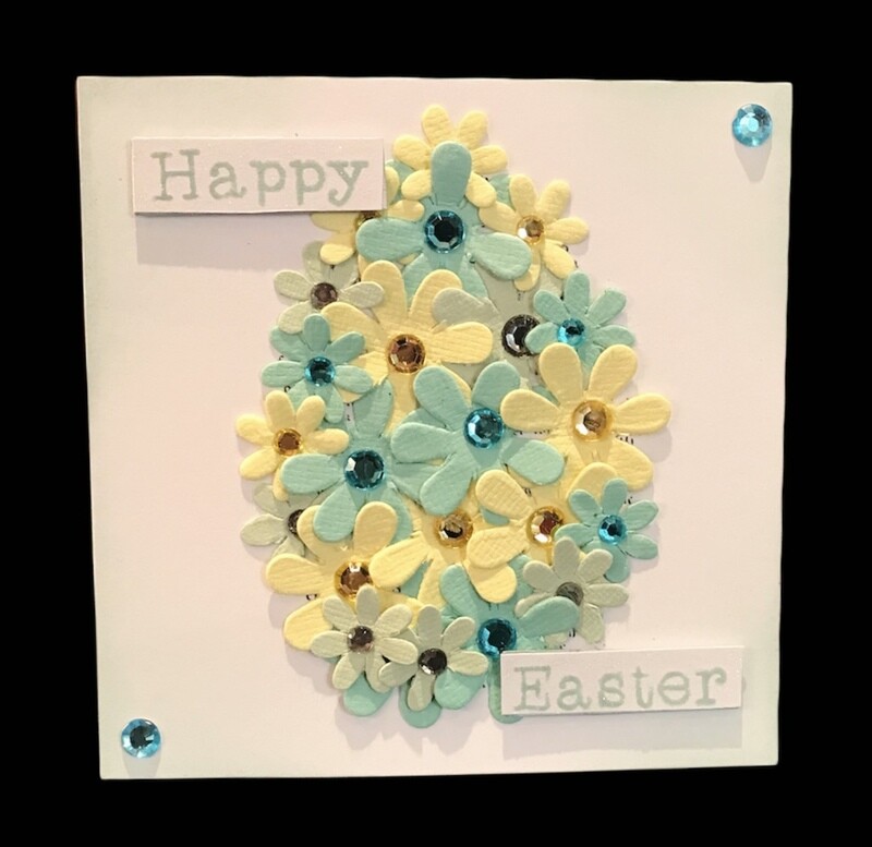 EASTER/ FLORAL EGG BLUE & YELLOW