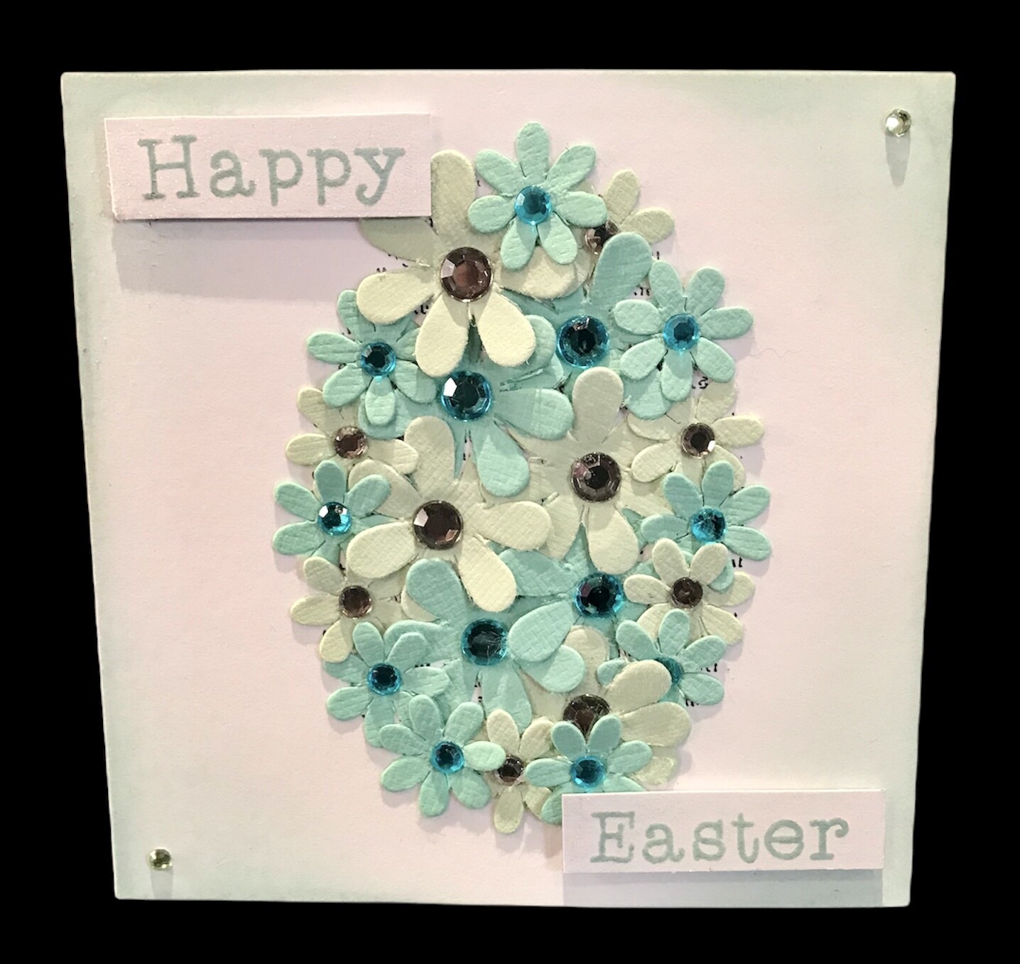 EASTER/ FLORAL EGG BLUE